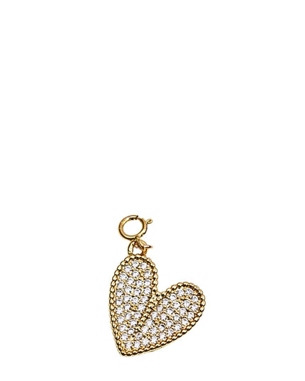 Rhinestone Heart Gold Charm