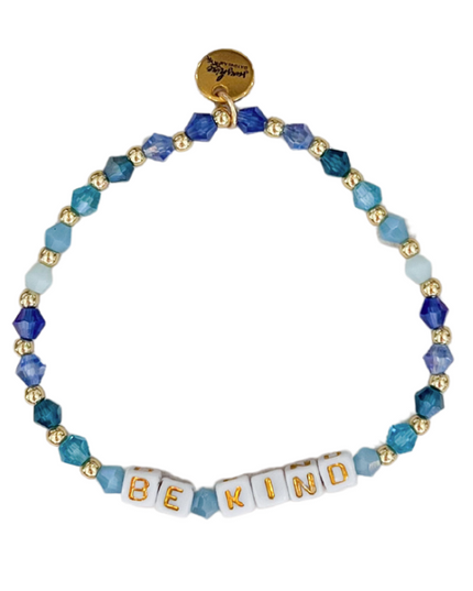 Be Kind Blue Colorful Letter Block Bracelet