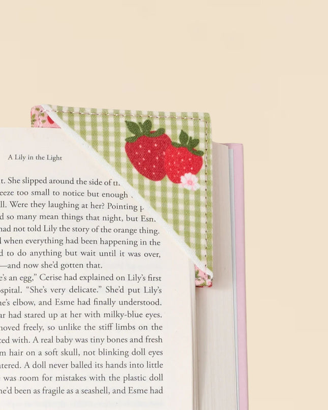 Strawberry Fields Corner Keeper Fabric Bookmark