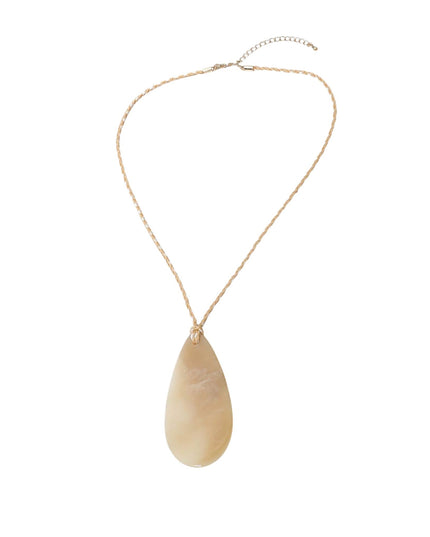 Resin Teardrop Pendant Cord Necklace