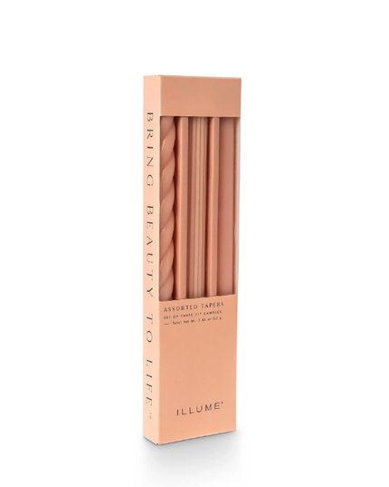 Three Pack Colored Unscented Candle Tapers