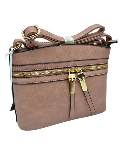 Front Double Zip Cross Body Bag