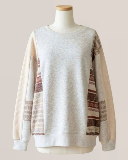 Contrast Printed Detail Oversized Sweatshirt