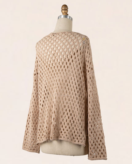 Diamond Crochet Beach Cover Up Sweater