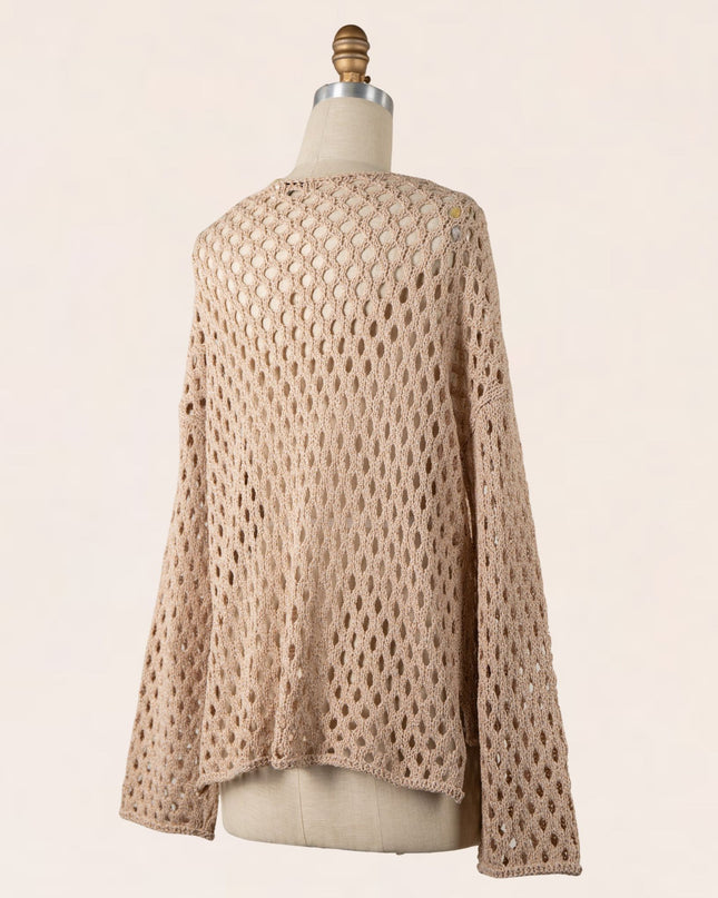 Diamond Crochet Beach Cover Up Sweater
