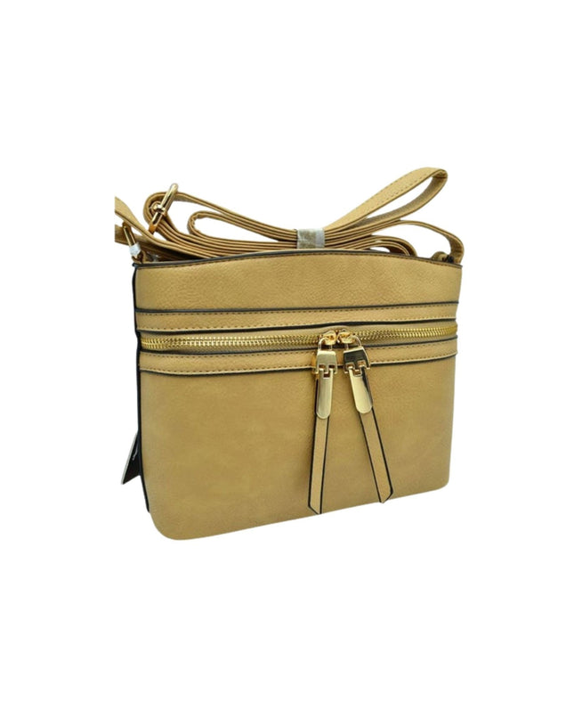 Front Double Zip Cross Body Bag
