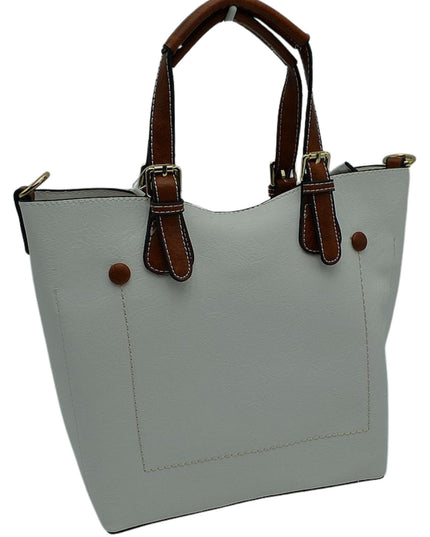 Brown Strap Front Pocket Handbag