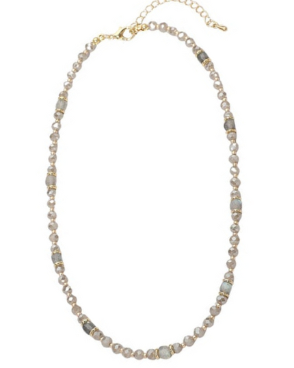 Faceted Beaded Gold Choker Necklace