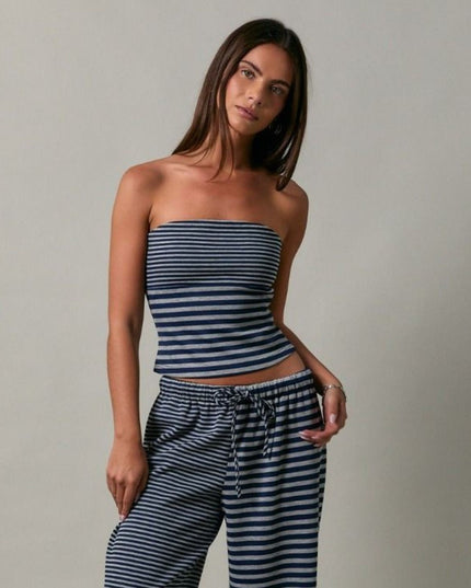 Stripe Difference Tube Top