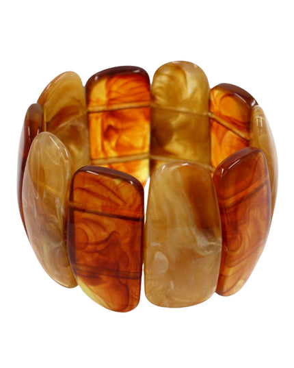 Wide Oval Marbled Stretch Statement Bracelet