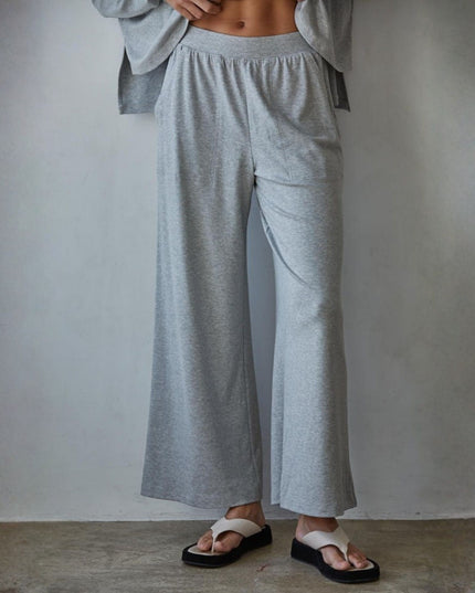 Daily Ease Elastic Waist Wide Leg Pants