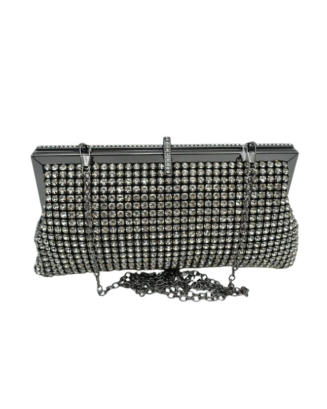 Rectangle Sparkly Stone Evening Clutch Shoulder Bag