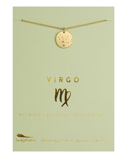 Zodiac Disc Gold Constellation Necklace