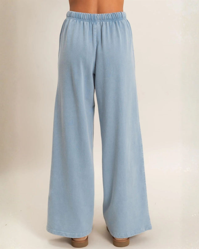 Drawstring Tie Waist Wide Leg Sweatpants
