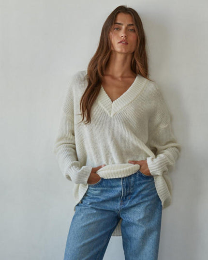 Benni V Neck Ribbed Sweater