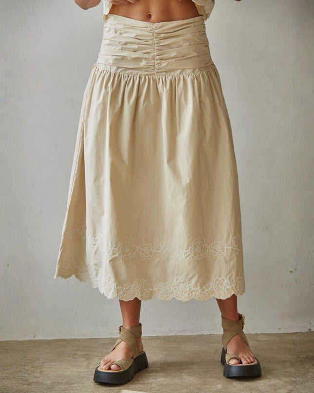 Tuscany Embroidered Midi Skirt