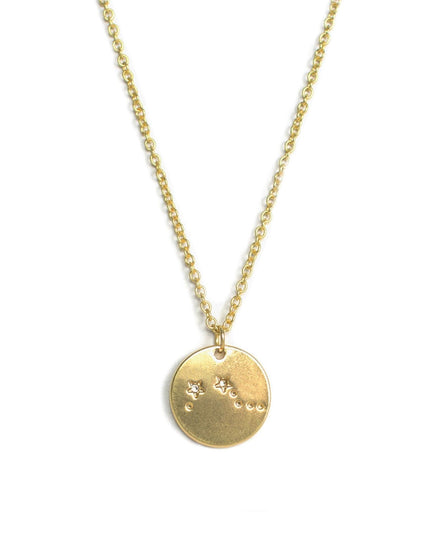 Zodiac Disc Gold Constellation Necklace