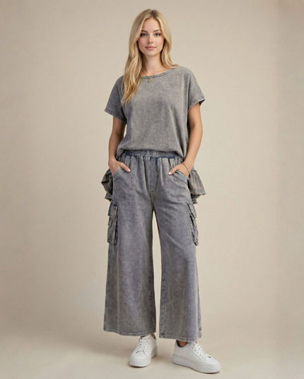 Cargo Pocket Mineral Washed Pants