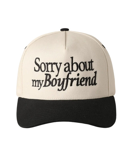 Sorry About My Boyfriend Embroidered Two Tone Trucker Hat