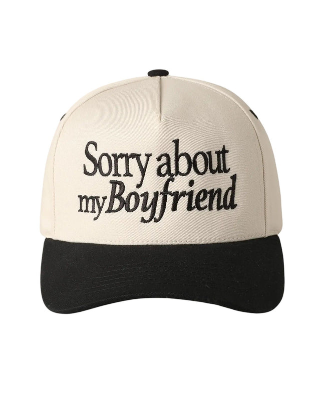 Sorry About My Boyfriend Embroidered Two Tone Trucker Hat