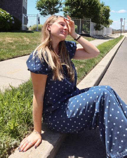 Polka Dot Denim Jeans