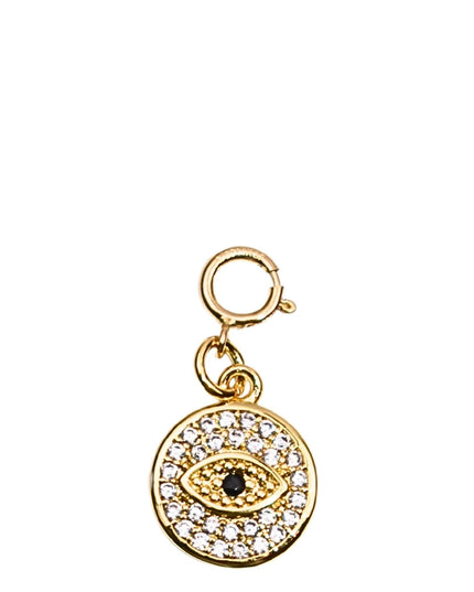 Evil Eye CZ Crystal Gold Charm