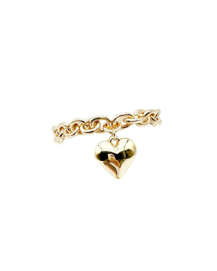 Chain Link Heart Charm Stretchable Bracelet