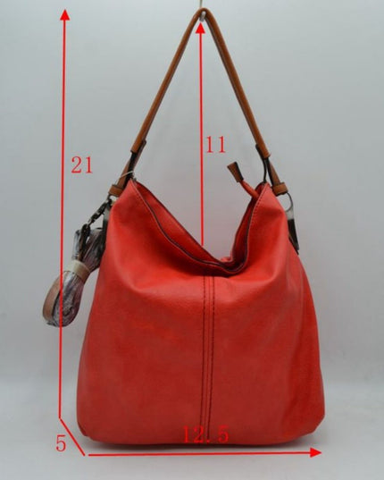 Slouchy Hobo Shoulder Bag Chestnut Strap