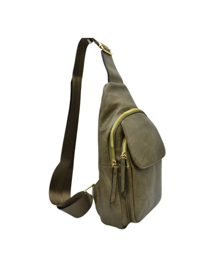 Double Zip Fold Over Front Sling Bag