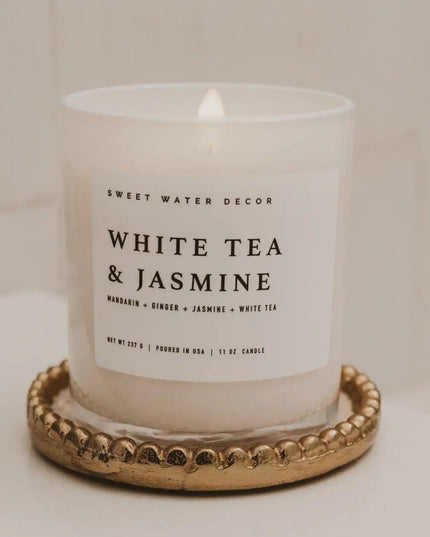 White Tea & Jasmine 11oz White Candle Copy
