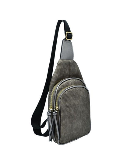 Ribbed Sling Crossbody Bag