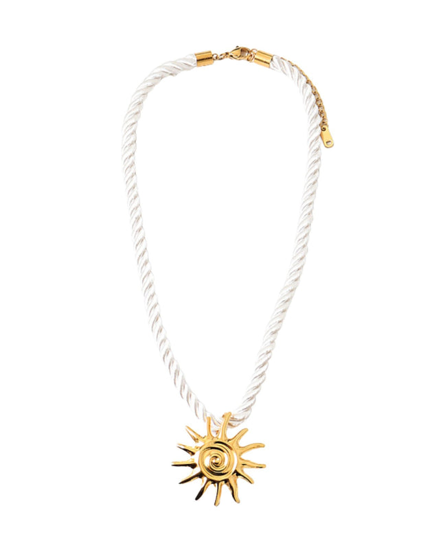 Gold Sun Twisted Rope Necklace