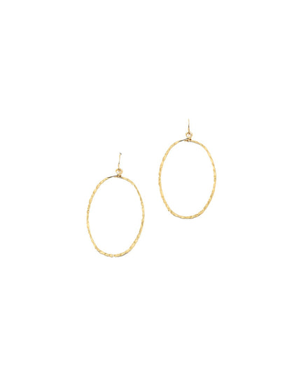 Open Oval Hammered Metal Earrings
