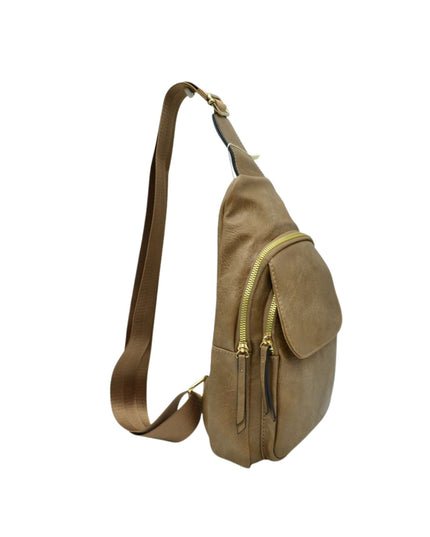 Double Zip Fold Over Front Sling Bag