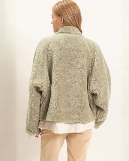 Sherpa Fleece Button Down Jacket