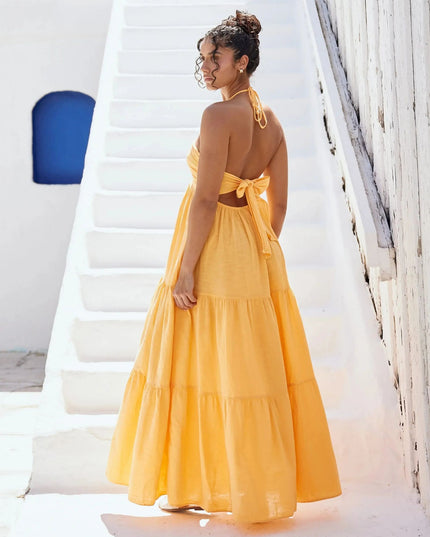Carlotta Tie Back Flowy Maxi Dress