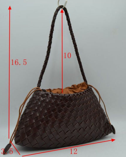 Woven Drawstring Shoulder Bag