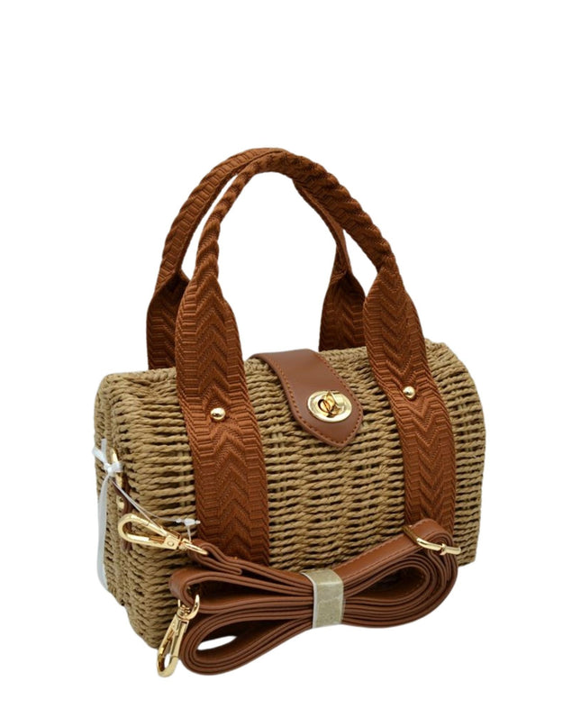 Structured Twist Lock Handbag