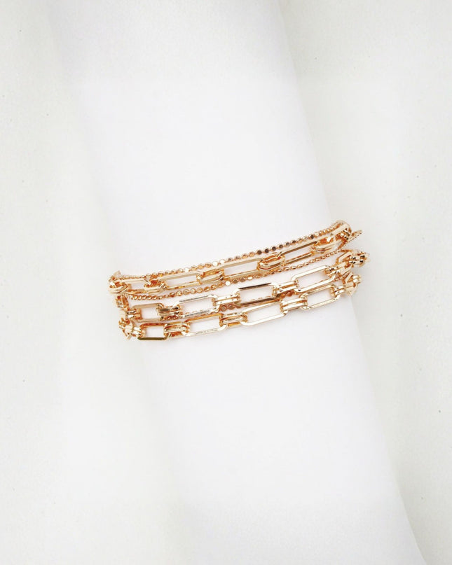 Paperclip Chain Link Delicate 6 Layered Chain Bracelet