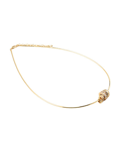 CZ Cubic Round Cluster Omega Chain Choker Necklace