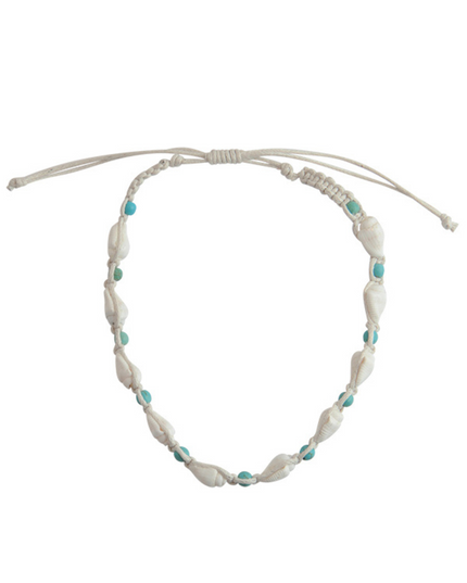 Howlite Shell Macrame Anklet