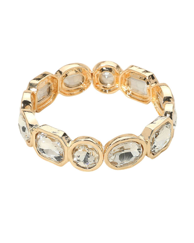 Circle Oval Hexagon Emerald Cut Stone Stretch Bracelet