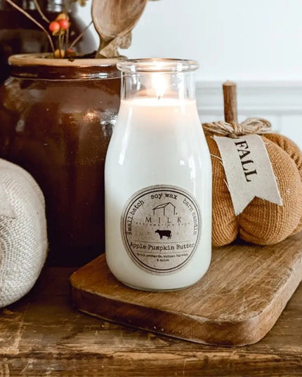 Apple Pumpkin Butter Milk Bottle Candle