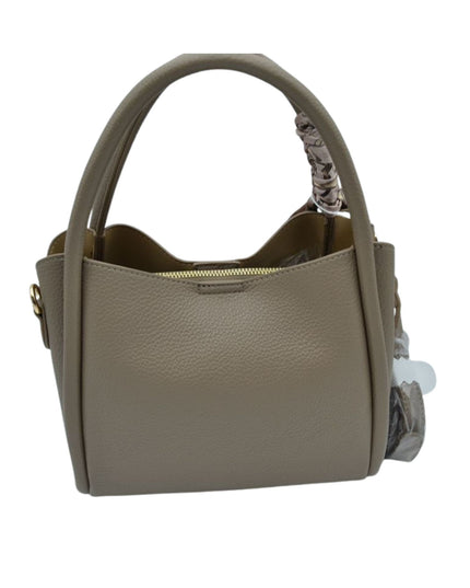 Scarf Detail Pebbled Vegan Leather Satchel Handbag
