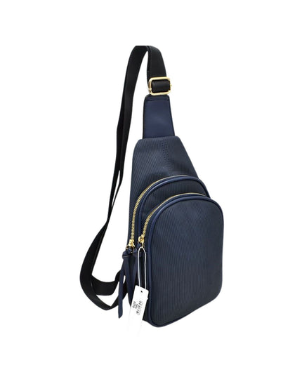 Ribbed Sling Crossbody Bag