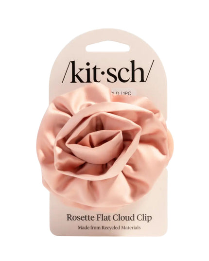 Terracotta Satin Rosette Medium Flat Cloud Clip