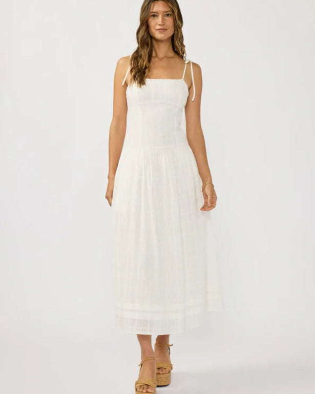 Reese Tie Shoulder Drop Waist Midi Dress