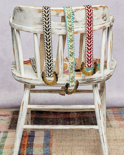 Leaf Embroidered Belt
