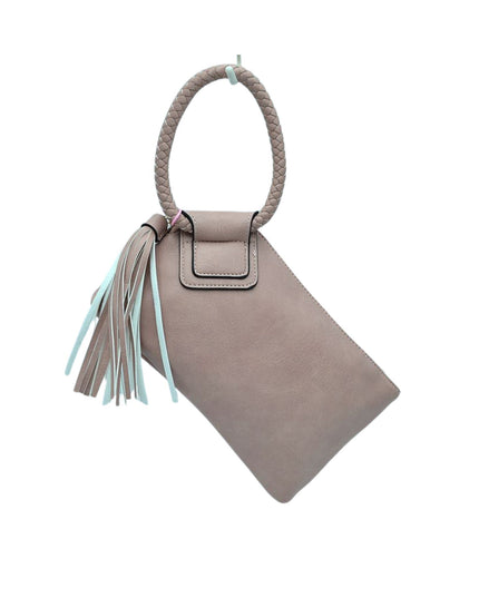 Braided Circle Handle Clutch Bag