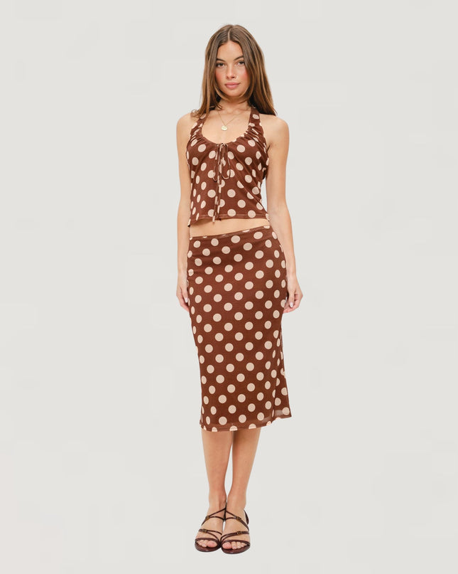 Anna Polka Dot Midi Skirt